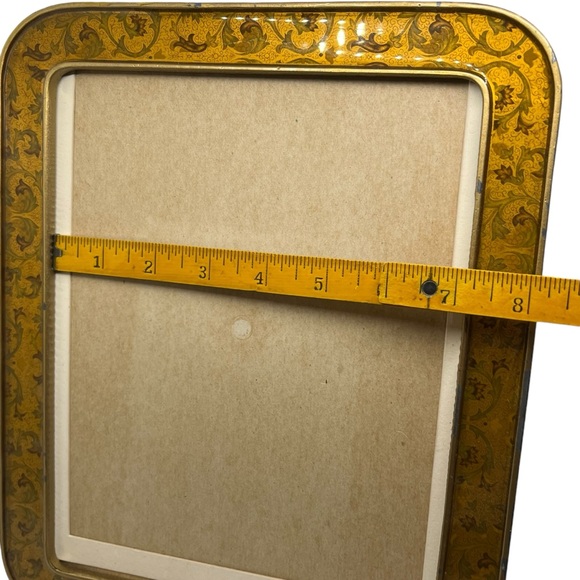Vintage Yellow Enamel Floral Swivel Back Picture Frame, Rectangular 9x7" - Picture 8 of 10
